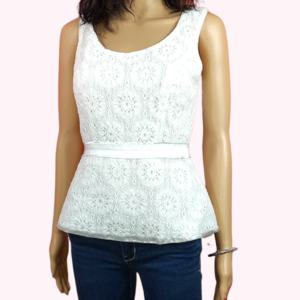 White House Black Market sleeveless white blouse